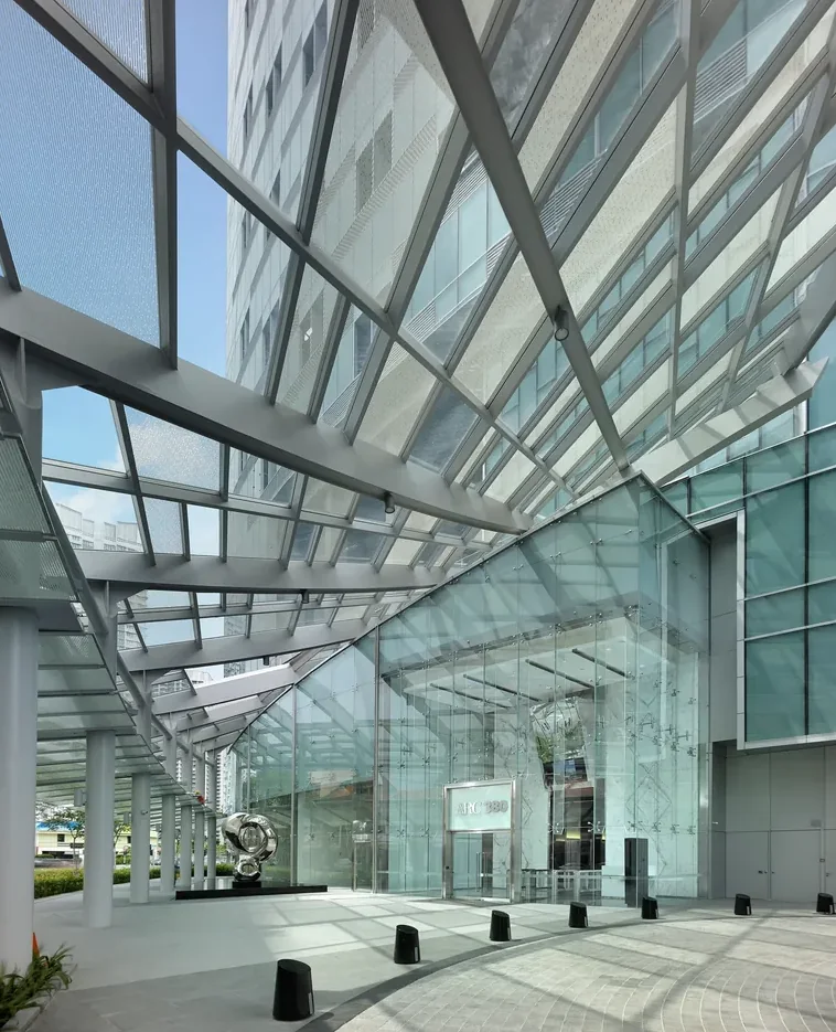 ARC 380 marble-walled office lobby reception