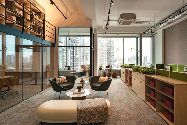 ARC 380 office interior with full-height glazing and city views
