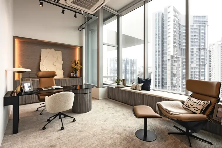ARC 380 office show unit reception and lounge
