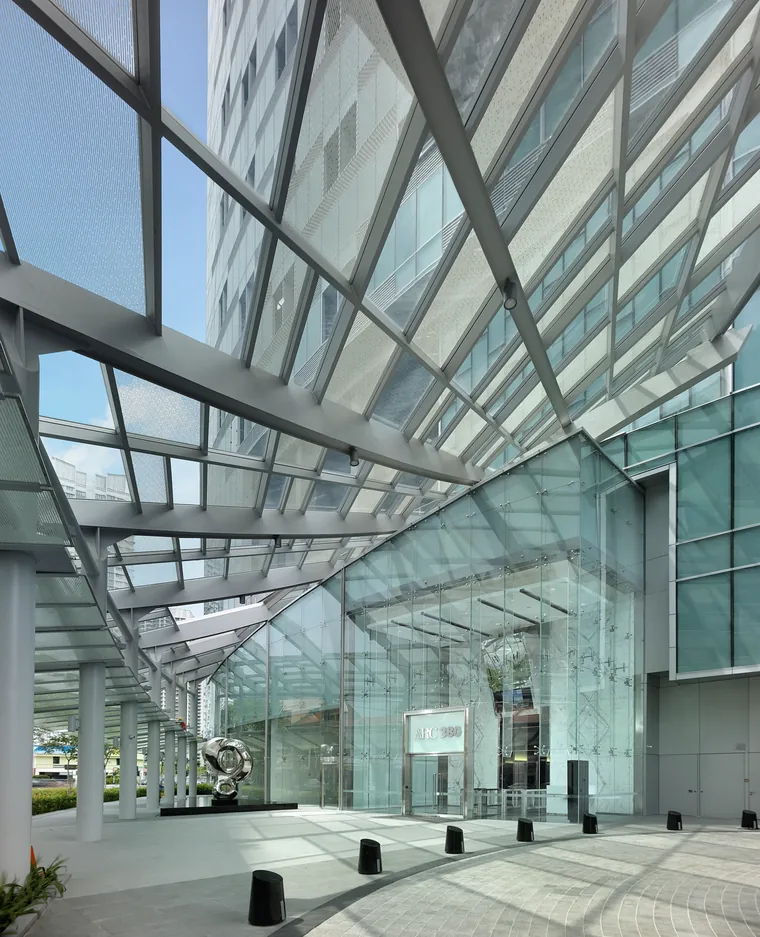 ARC 380 marble-walled office lobby reception