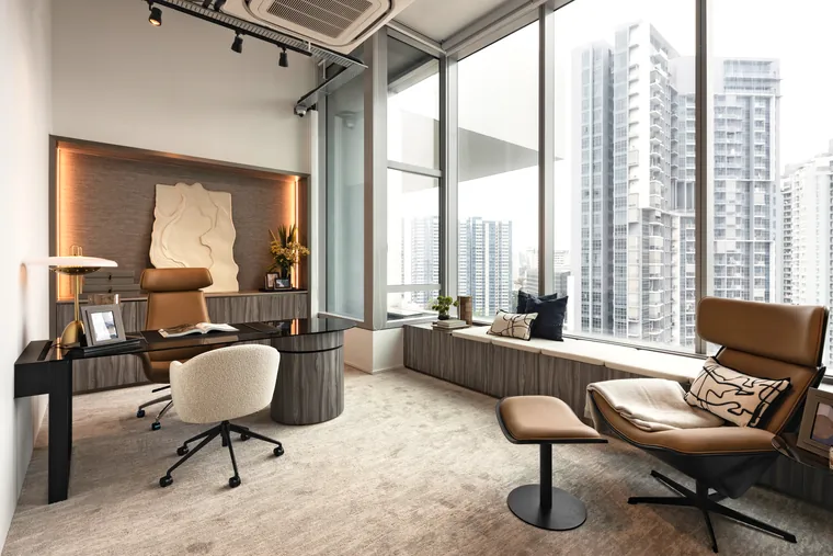 ARC 380 office show unit reception and lounge